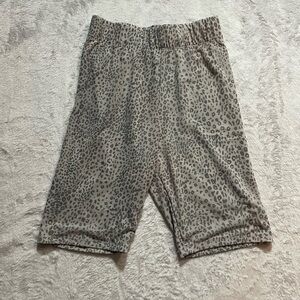 Forever 21 Leopard Print Bike Shorts - Gray
